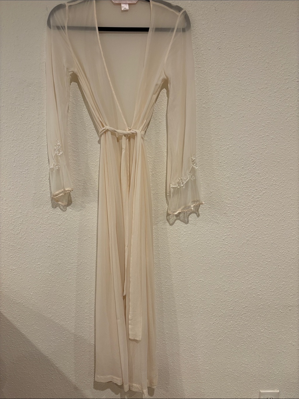 Vtg sheer SILK long robe